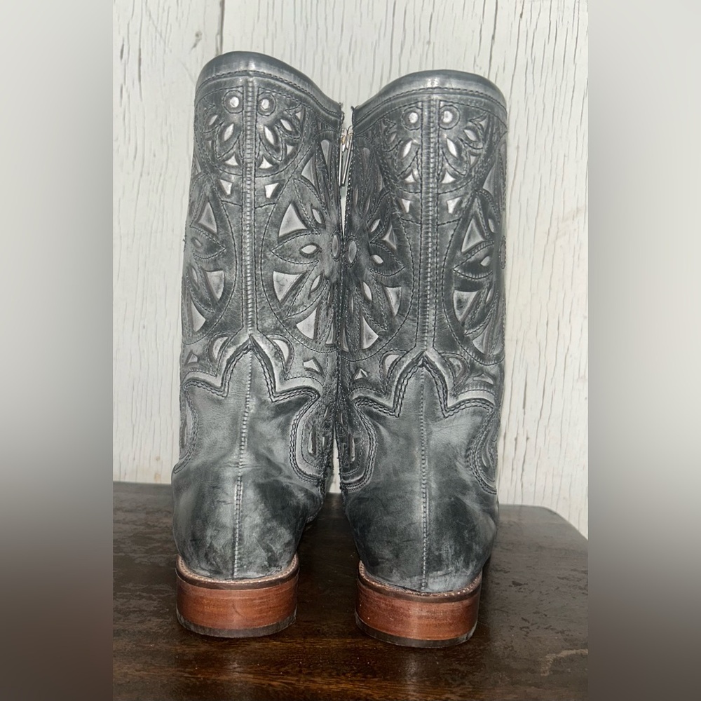 Patrons of Peace Floral Gray Heeled Boots - Picture 6 of 8